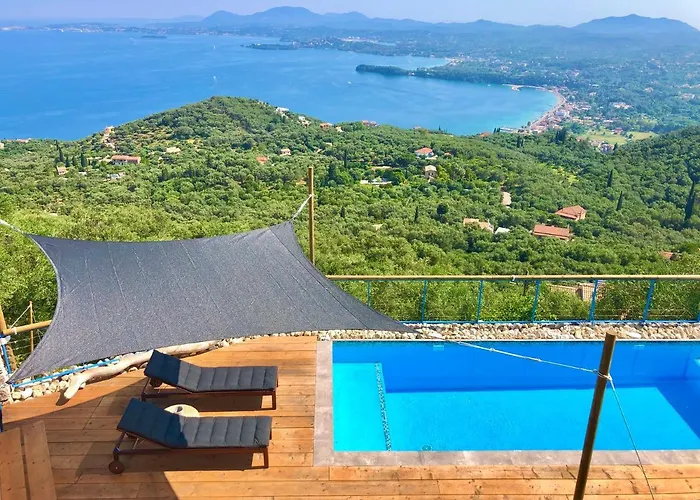 Dom wakacyjny House Tanna Of Intaba Spectacular Sea Views Corfiot Riviera Spartilas Corfu Island Greece Close To Ipsos With A Shared Pool Spartylas