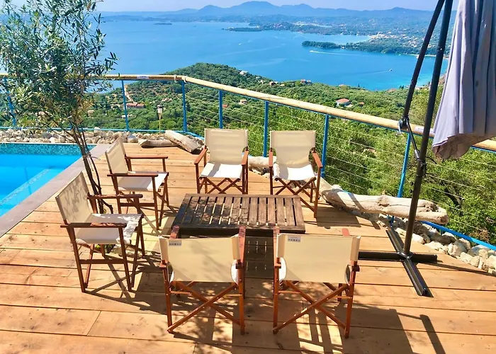 Semesterbostad House Tanna Of Intaba Spectacular Sea Views Corfiot Riviera Spartilas Corfu Island Greece Close To Ipsos With A Shared Pool Spartylas