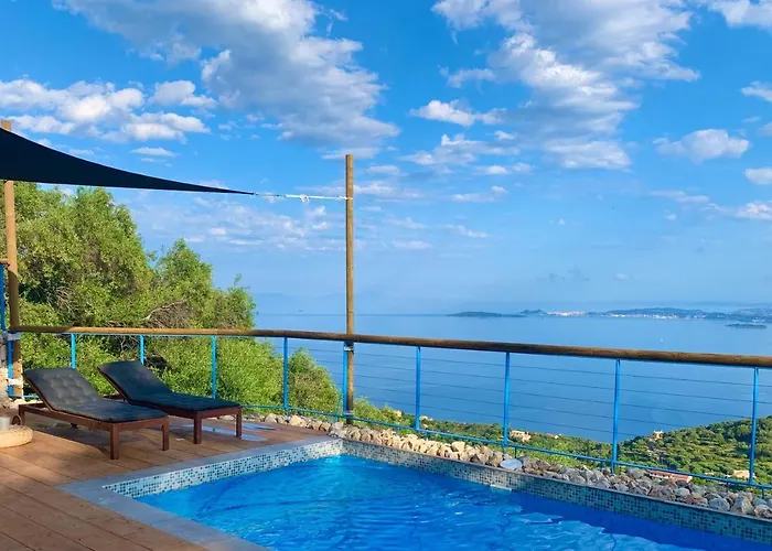 House Tanna Of Intaba Spectacular Sea Views Corfiot Riviera Spartilas Corfu Island Greece Close To Ipsos With A Shared Pool Semesterbostad